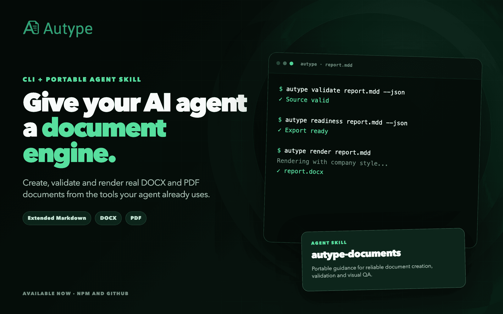 Dein KI Agent kann jetzt das Dokument bauen: Autype CLI und Autype Skill sind da